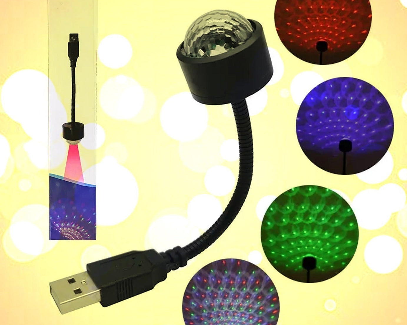 Mini disco ball light for car