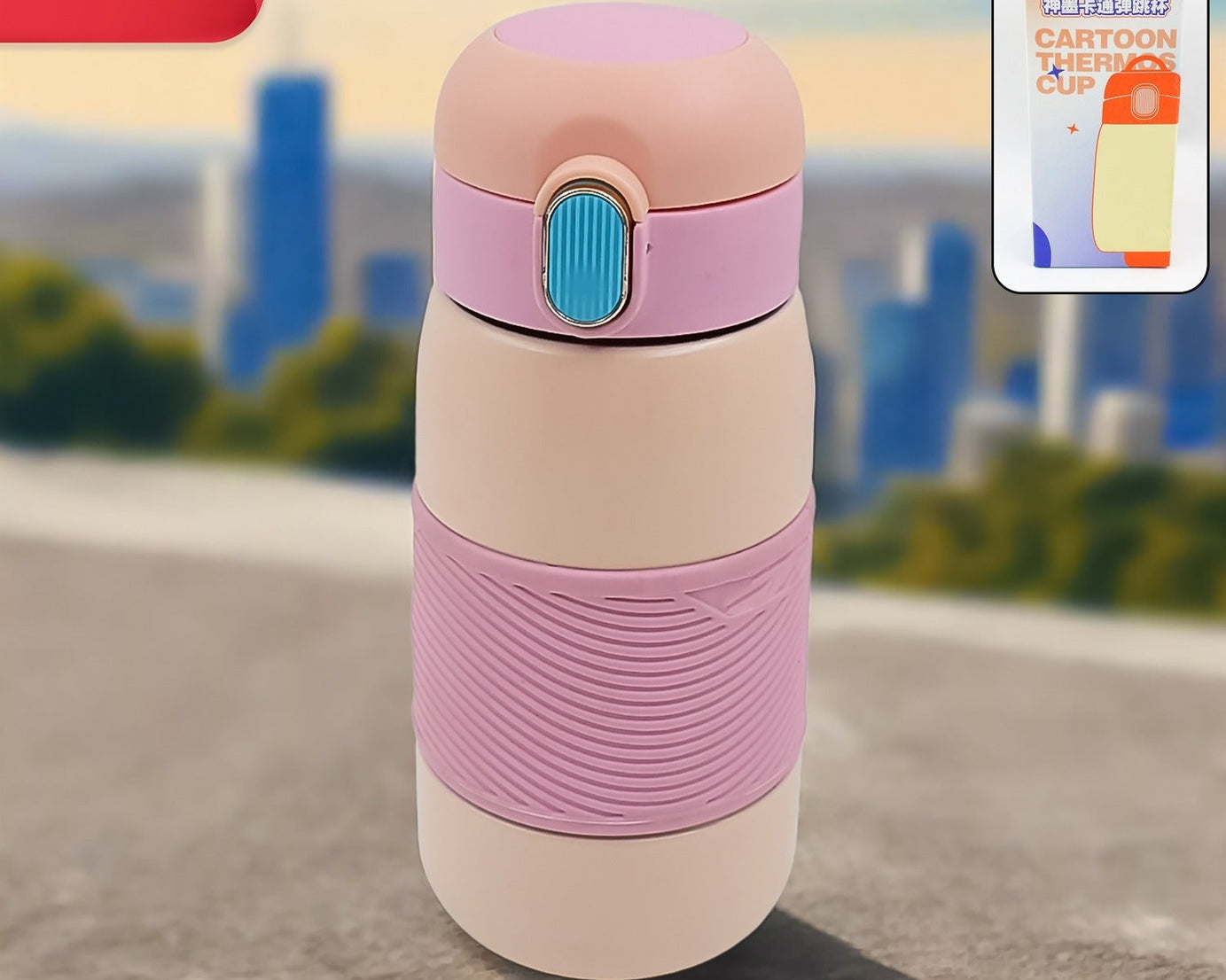 Insulated Stainless Steel Bottle With Rubber Grip