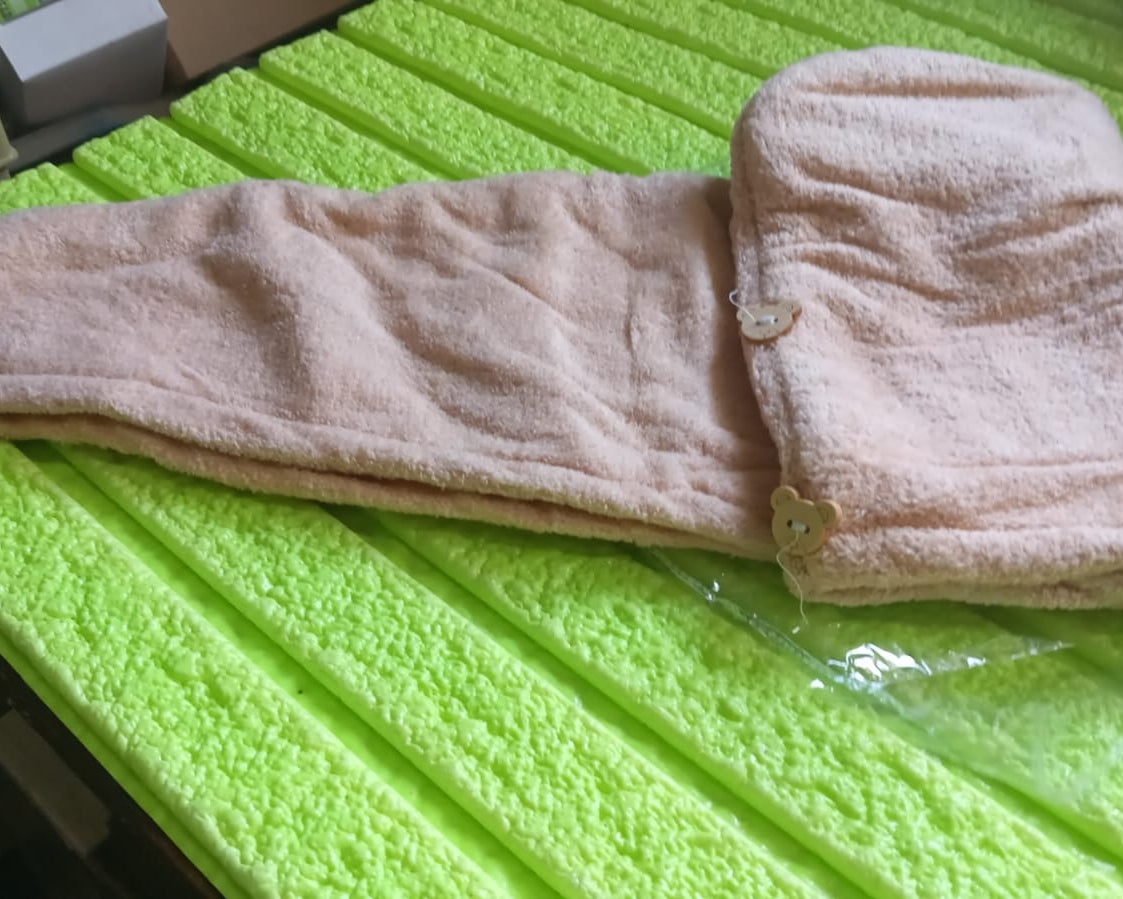 12600  Microfiber Hair Wrap Towel Cap, Quick Turban Hair-Drying Absorbent Microfiber Towel / Dry Shower Caps (1 Pc)