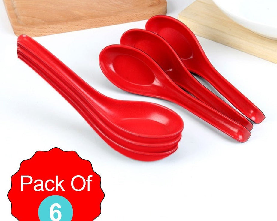 Microwave-safe, food grade, colorful soup and dessert spoons set of 6.
