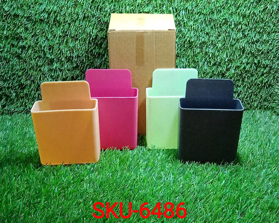 Wall-mounted charging port holder set.