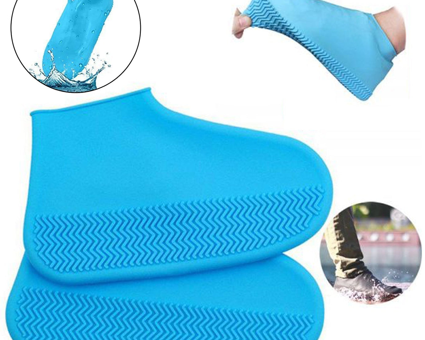 4867 Non-Slip Silicone Rain Reusable Anti skid Waterproof Fordable Boot Shoe Cover 