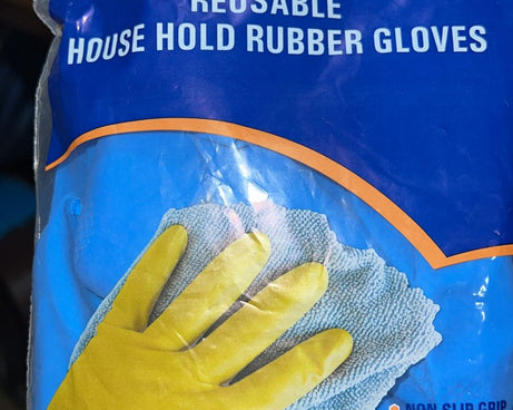 2 Pair Large Blue Gloves For Different Types Of Purposes Like Washing Utensils, Gardening And Cleaning Toilet Etc.
