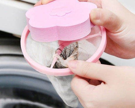 Laundry net for catching lint and hair.