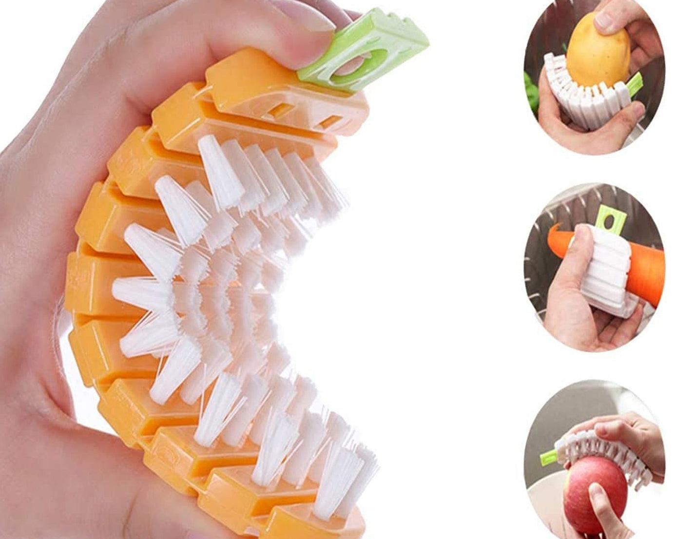 Vegetable Scrubbing Brush, Vegetable Scrubber Nonâ€‘Toxic Fruit Brush Carrot Shape Vegetable Brush for Potato for Vegetable