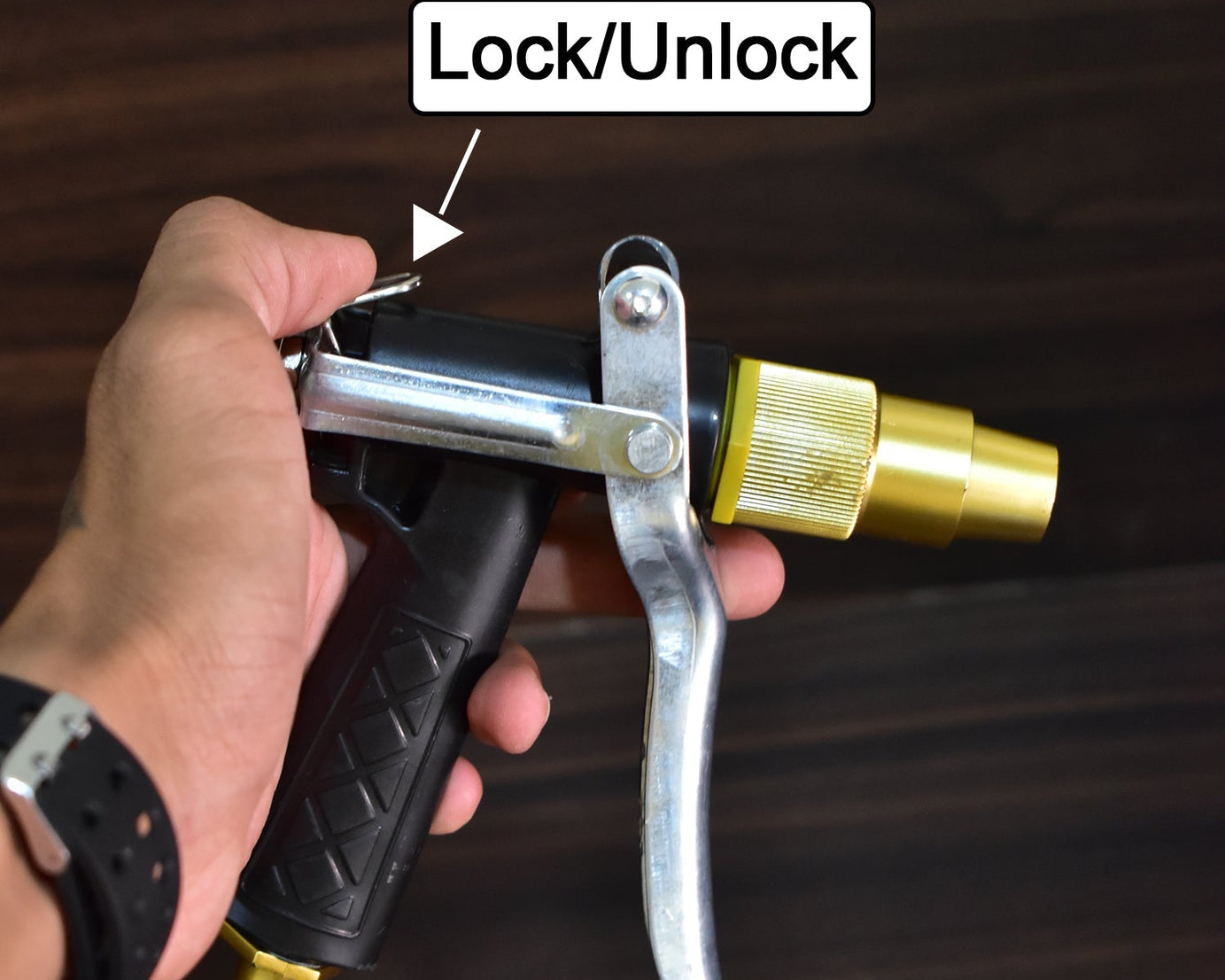 Durable Gold Color Trigger Hose Nozzle Water Lever Spray