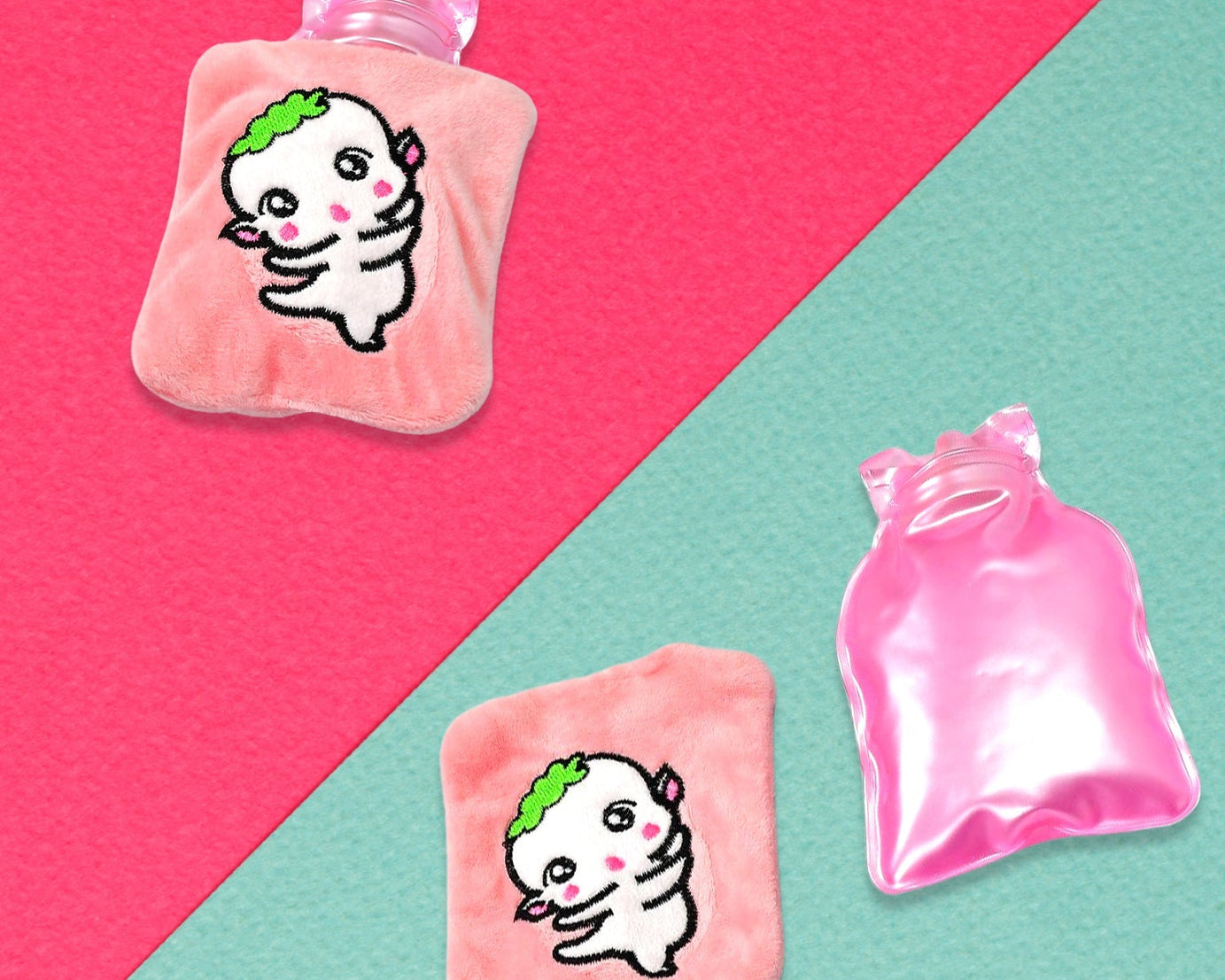 6532 Pink Cartoon small Hot Water Bag with Cover for Pain Relief, Neck, Shoulder Pain and Hand, Feet Warmer, Menstrual Cramps.