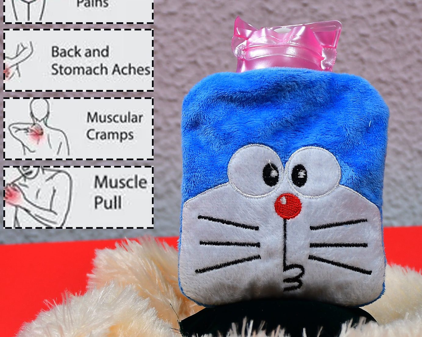 Doremon hot water bag for hand and feet warmth, pain relief