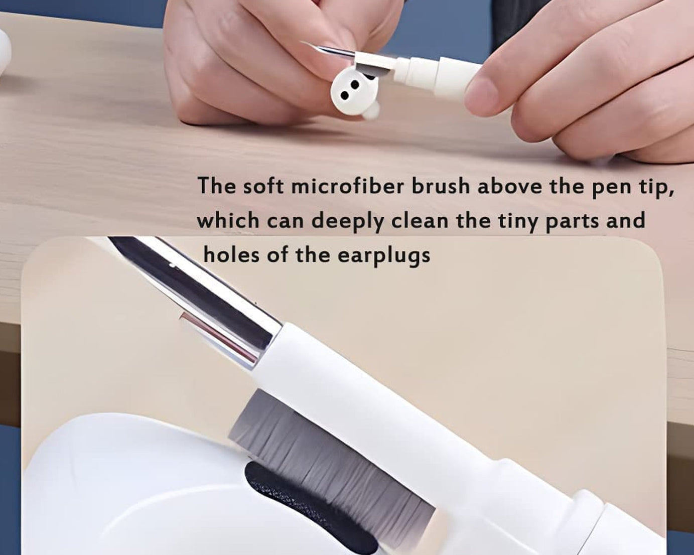 3 In 1 Earbuds Cleaning Pen For Cleaning Of Ear Buds And Ear Phones Easily Without Having Any Damage.