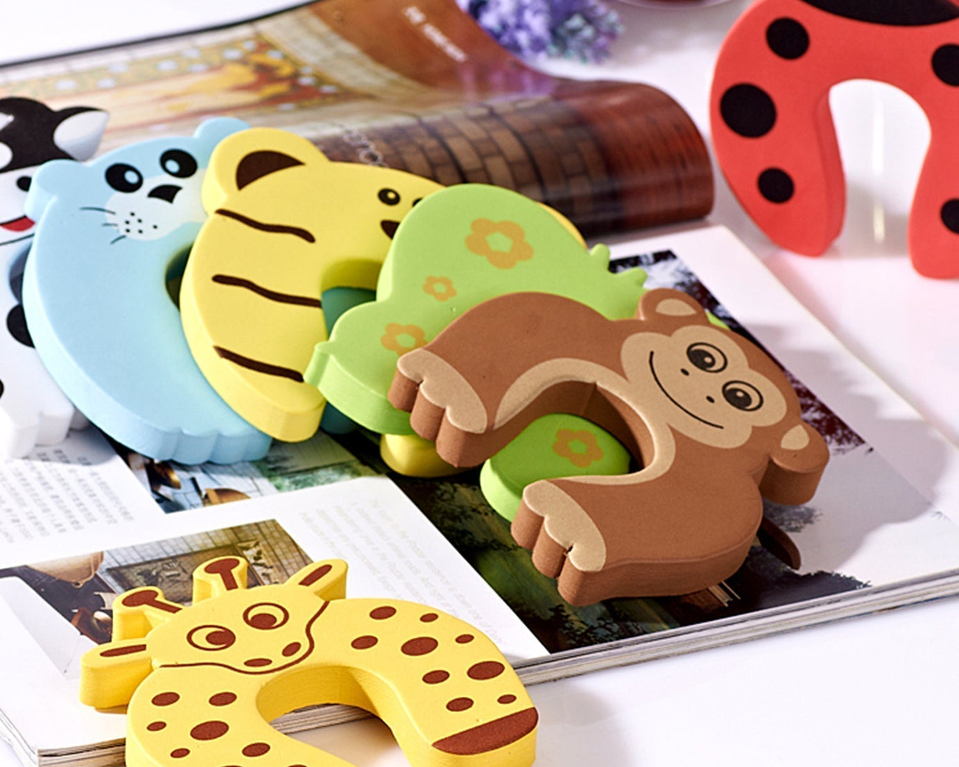 Functional door stopper, suitable for managing door motion in homes and offices.