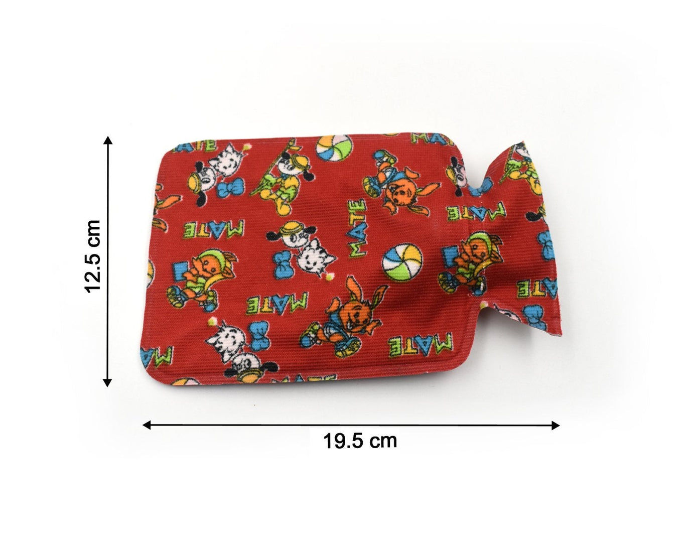 Small hot water heating pad for pain relief, rubber material.