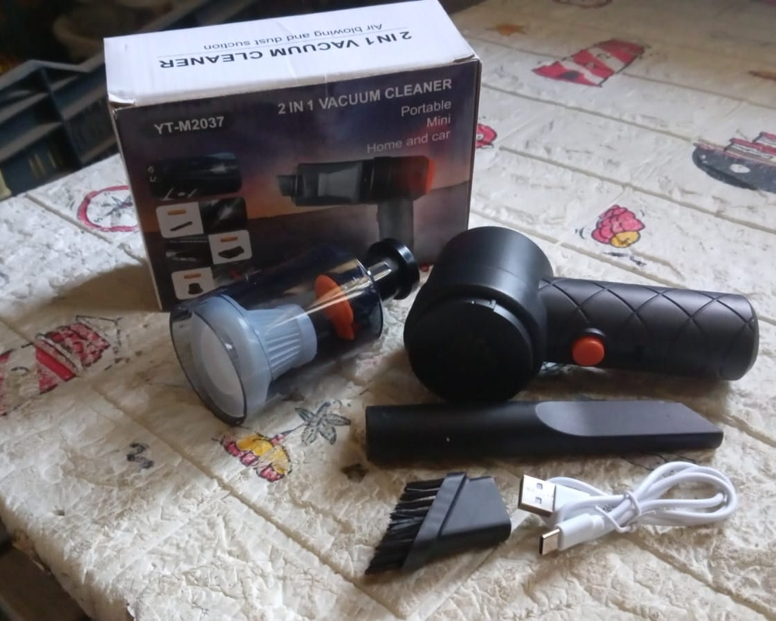 Vacuum Cleaner Dust Collection 2 in 1 Car Vacuum Cleaner High-Power Handheld Wireless Vacuum Cleaner Home Car Dual-use Portable USB Rechargeable Mini Car Vacuum for Vehicle, Home and Offic