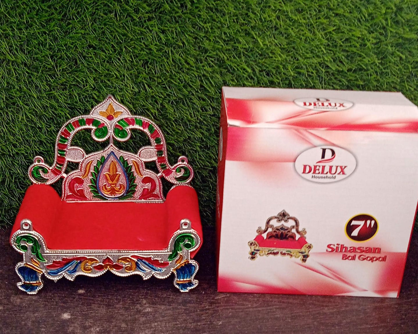 Big Singhasan for holding divine statues in a spiritual space.