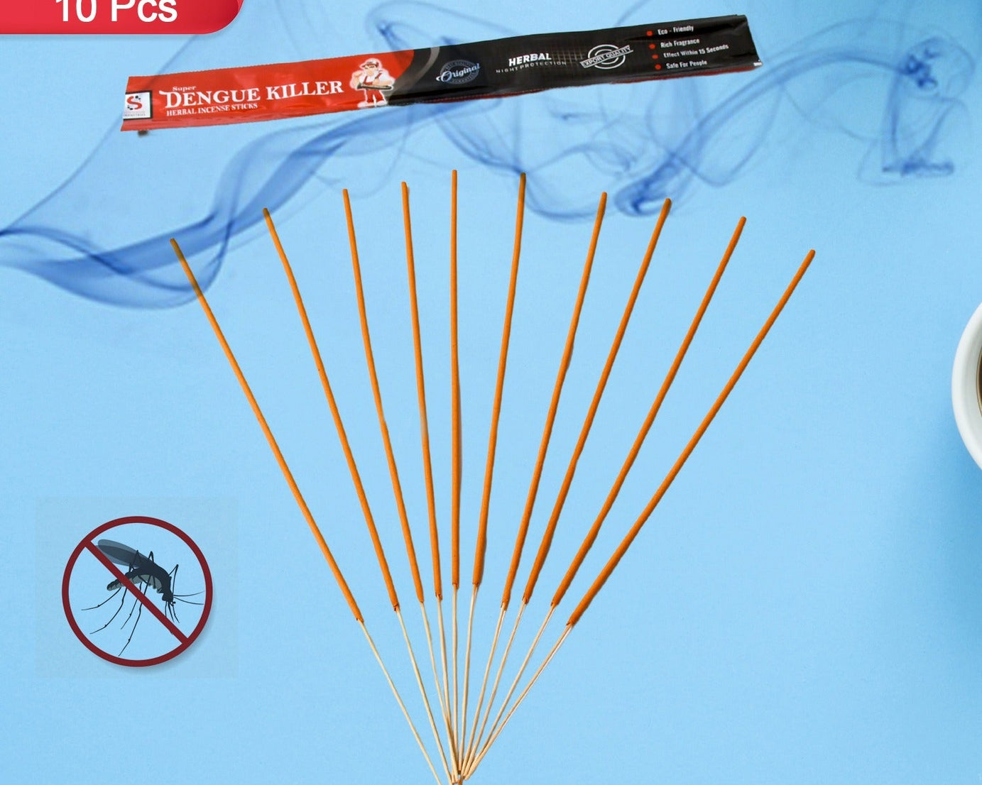 Mosquito Agarbatti Stick Herbal Mosquito Agarbatti  (1 Packet / 10 Sticks) (Incense Stick)