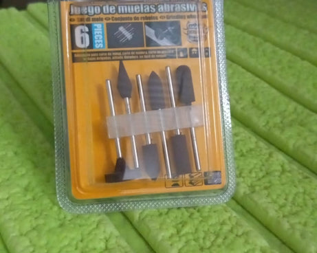 Mounted Points Abrasive Stone Head Mounted Grinding Wheel Bits Rotary Tool Kit (6 Pcs)