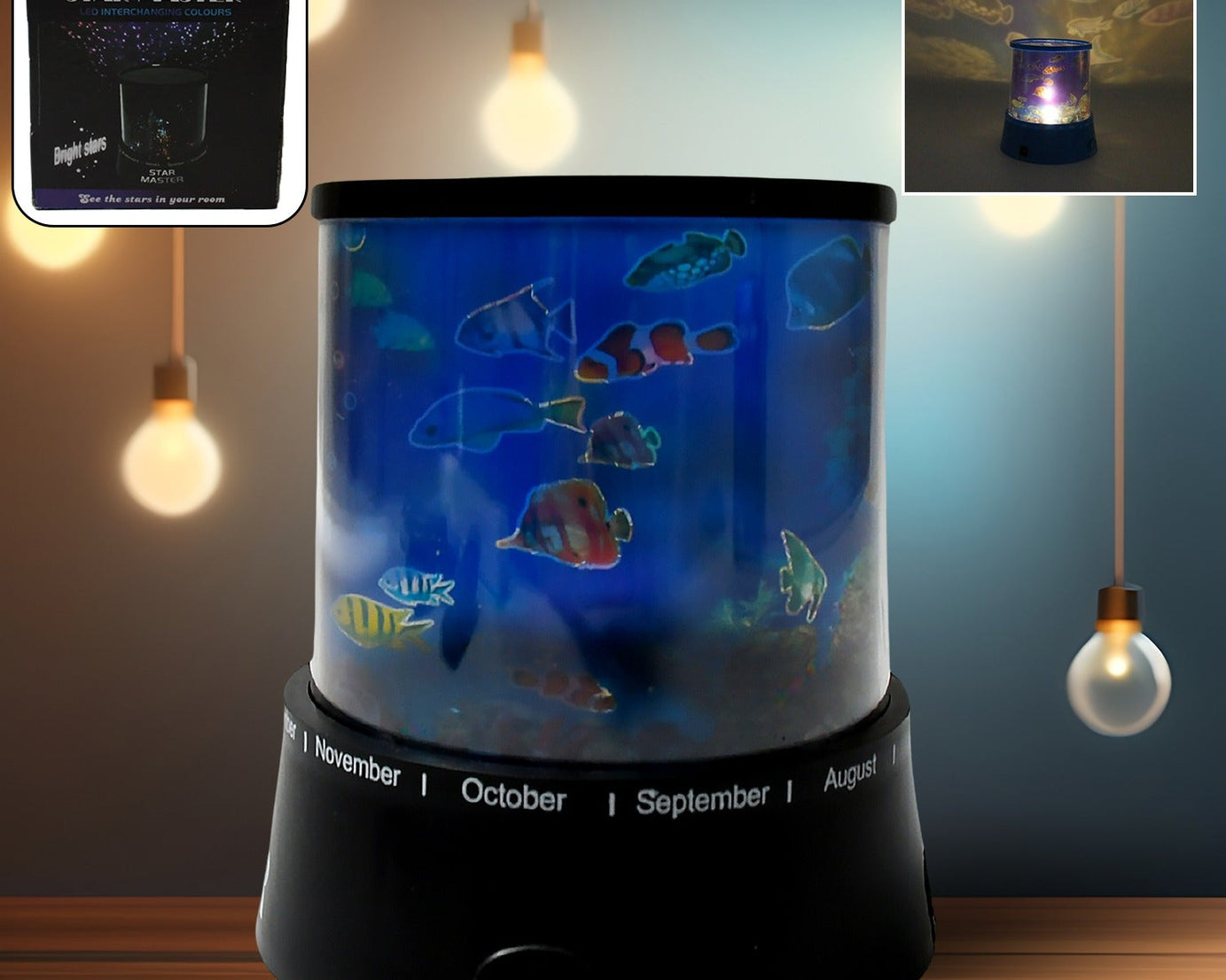 LED Projector Night Light Amazing Lamp, 3 Battery operated lamps, Rotation With the music Function, Master for Kids Bedroom Home Decoration Night Romantic Gift (Battery Not Included / 1 pc)