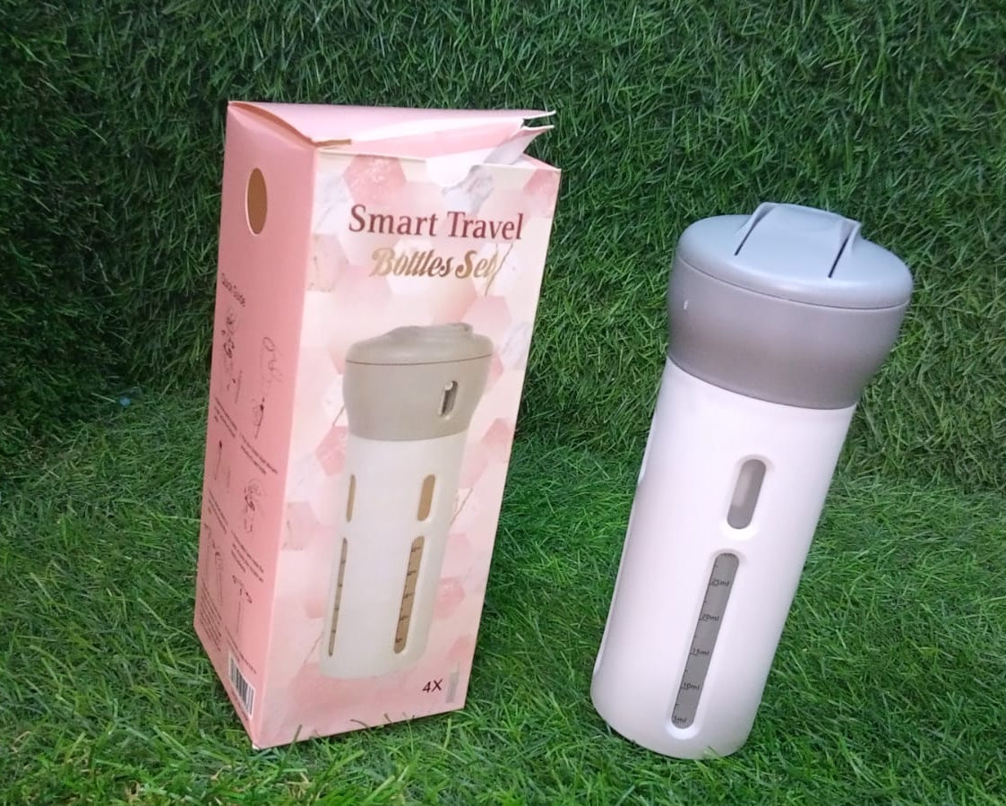 4-bottle set for travel and cosmetics