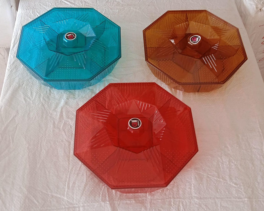 3706 Walnut Dry Fruit Box, Large Size Dry Fruit for Gift, Food Storage Fruit and Candy Plate for Living Room Snack Dry Fruit Candy Creative Storage Box Watermelon Seeds Nuts Acrylic Mesh Trays Snack Plates (1 Pc / Multicolor )