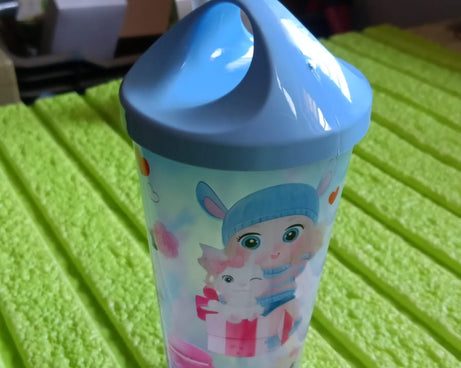Unicorn Water Bottle with Straw & Lid for Kids (With Light)