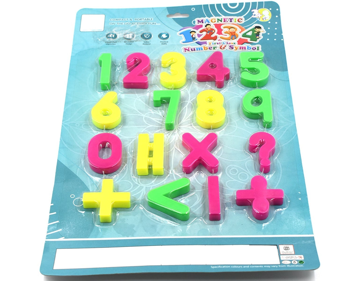 Magnetic number symbols toy set for babies, designed for interactive learning.