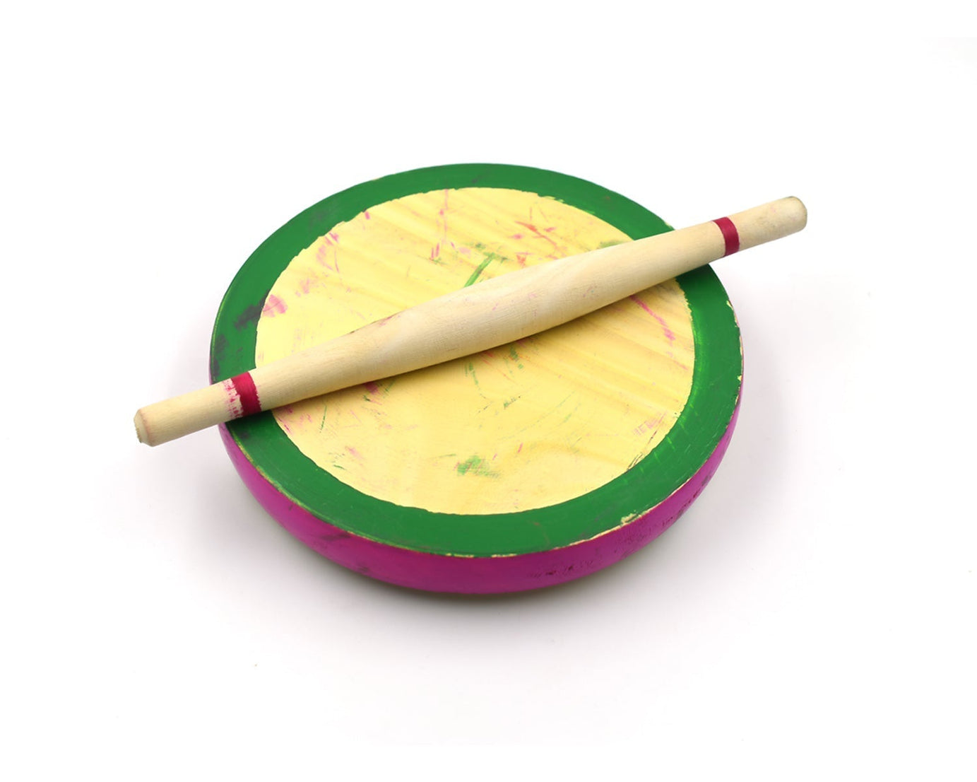 Colorful kids chakla belan set, great for role play and learning kitchen skills.