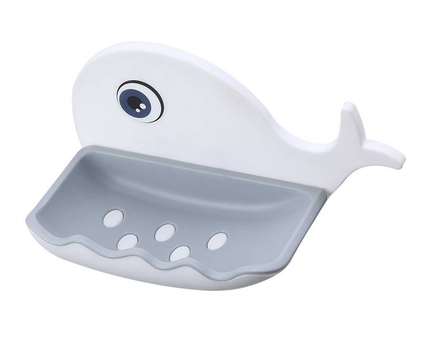 Soap dish mounted on a wall, demonstrating its adhesive and waterproof qualities in use