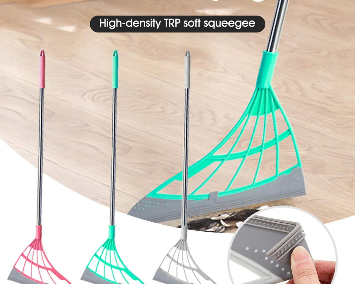 Eco-friendly broom featuring a scraper for efficient cleaning