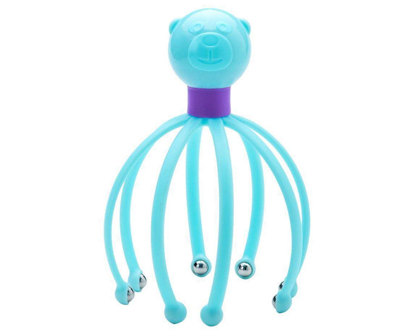Therapeutic scalp massager shaped like an octopus, designed for relaxation and stress relief