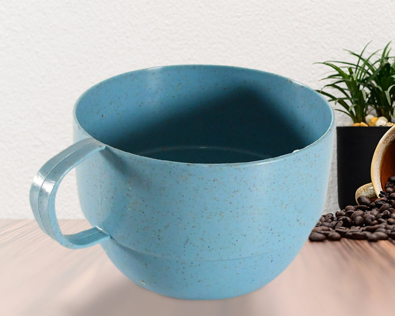 Multipurpose Plastic Water Cup, With Handle, Reusable Cups, Environmental Friendly Festival for Milk Cup, Coffee Cup, Tea Cup, Breakfast Cup, Drinking Mug or Outdoor for Household Gift For Birthday (1 Pc)