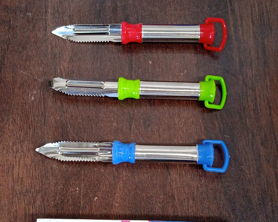 2in1 Multi-Purpose Stainless Steel Peeler With Hanging Ring For Vegetables, Potato Peeler, Carrot, grated, Suitable for Peeling and shredding Fruit and Vegetables Kitchen Accessories, Piller (1 pc) 