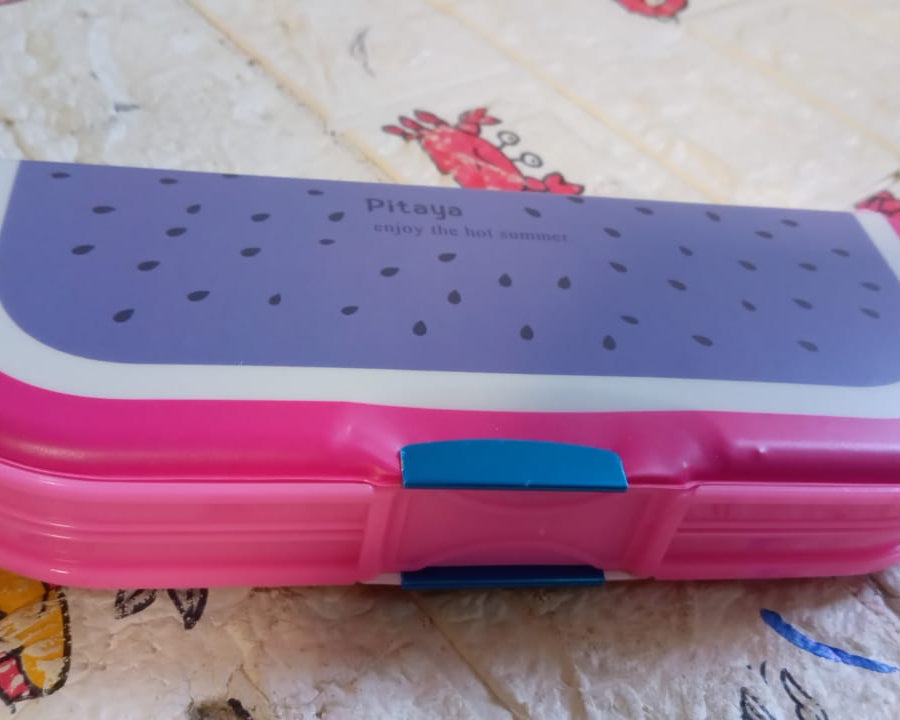 Multipurpose Compass Box, Pencil Box with 2 Compartments for School, Cartoon Printed Pencil Case for Kids, Birthday Gift for Girls & Boys, Cartoon Printed Pencil Case for Kids (Mix Color 1 Pc)