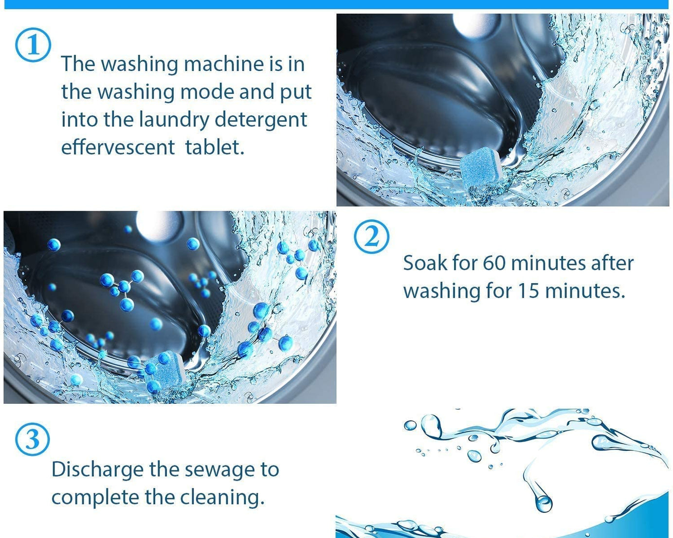 Washing machine cleaner detergent tablet