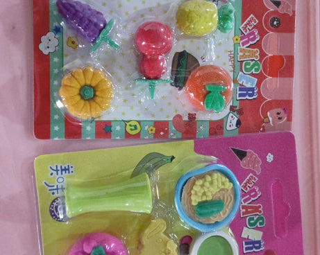 3D Mix Design Fancy & Stylish Colorful Erasers, Mini Eraser Creative Cute Novelty Eraser for Children Different Designs Eraser Set for Return Gift, Birthday Party, School Prize (1 Set)