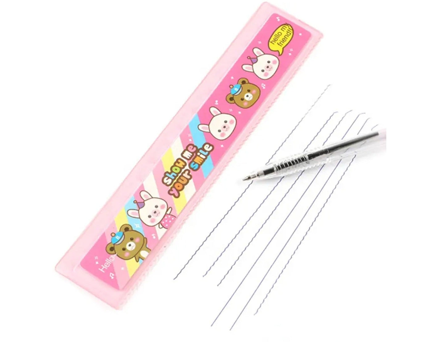 10 Pcs Set Stationary Set Including Pencil Ruler Rubber Pencil Sharpener Glue Ballpoint Pen Scissors Pencil Cover, School, Office Product Gift