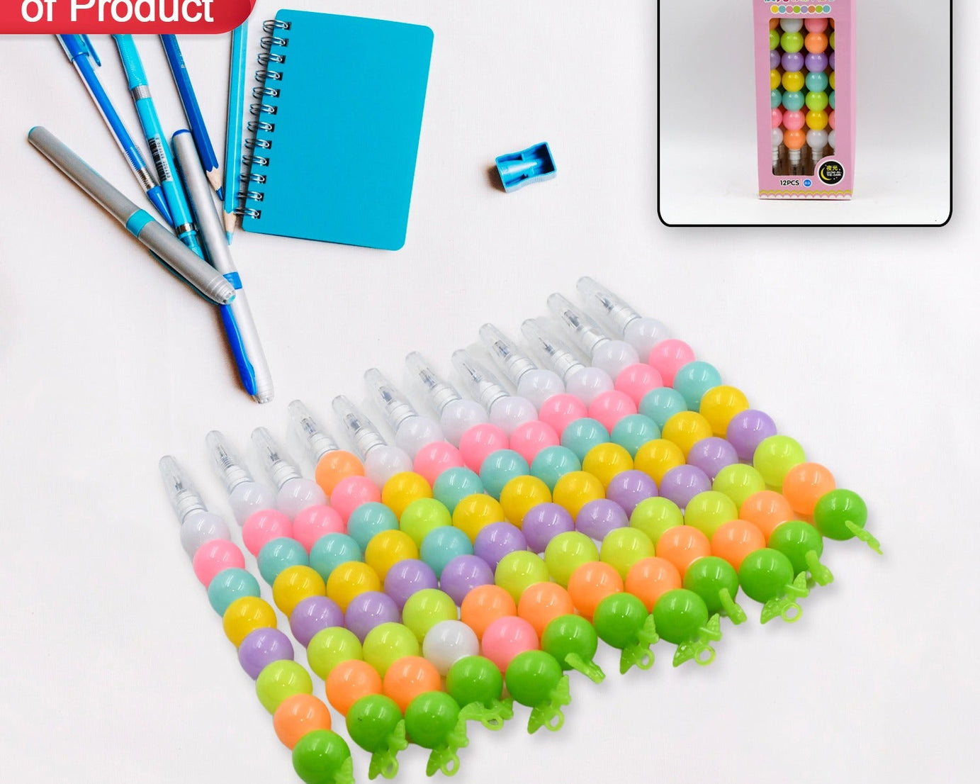 Stylish Pearls Pen Plastic Moti Non-Sharpening Design Pen Multicolor Pearls Moti Gel Pen, Fancy Designer Attractive Gel Pen for Kids Pack of (12 Pc Set )