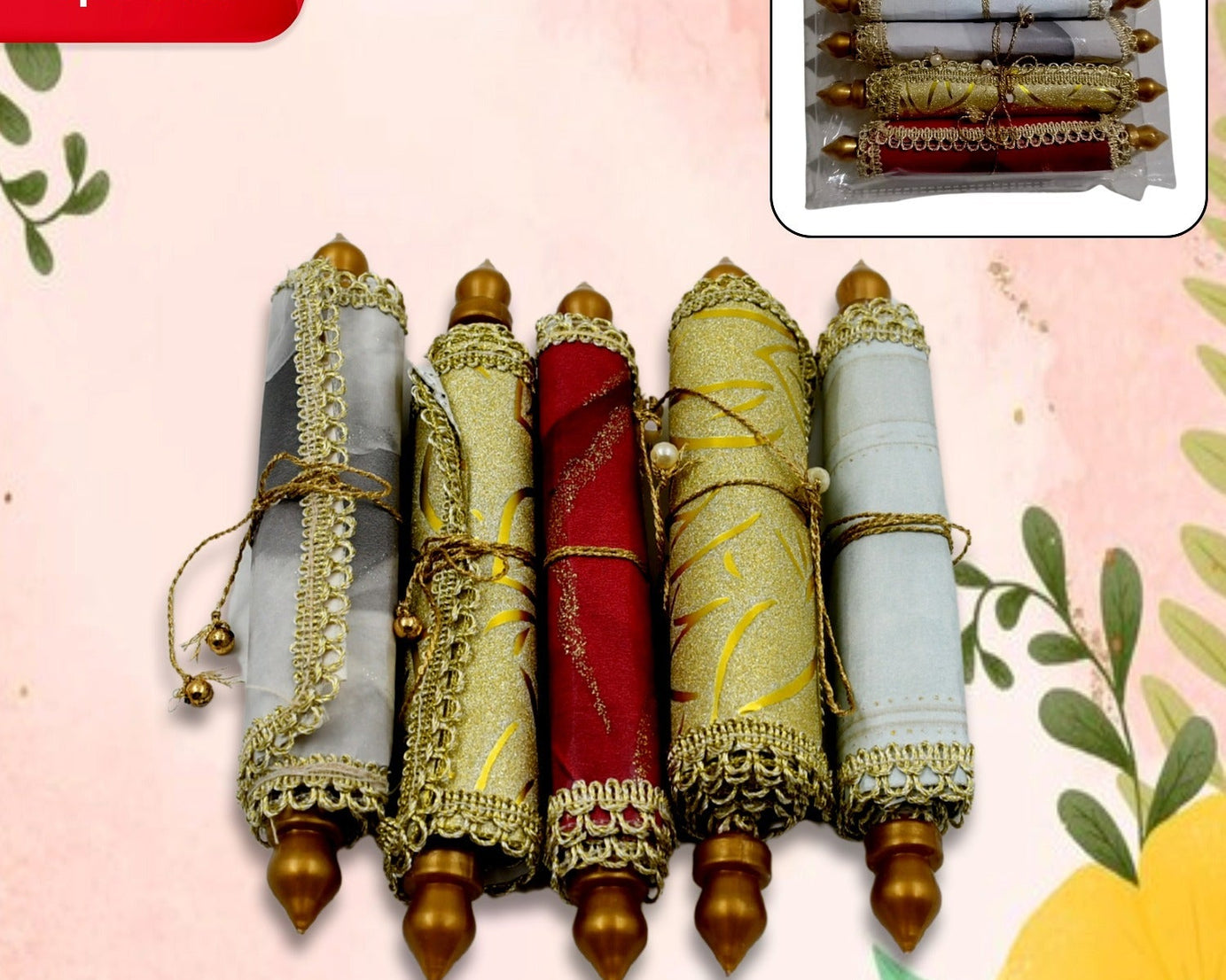 Money Gift Envelopes Lifafa - Multi Color Pack of 5 Premium Designer Envelopes, Colorful Writing Message Scroll, Sandesha Card, Style Shagun Envelope Sagan Gift Envelopes for Weddings, Birthdays, Baby Shower, Anniversary