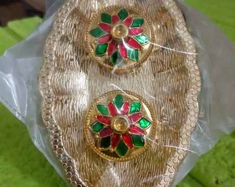 Leaf Shape Special Puja Thali (1 Pc / Mix Design)