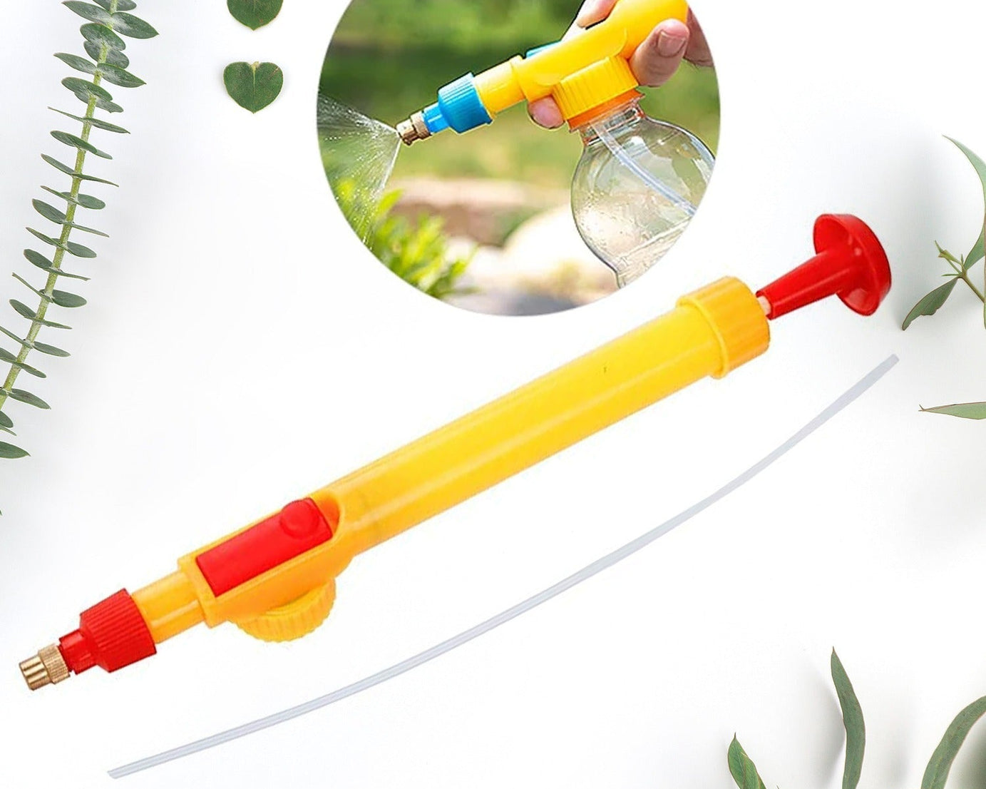 Water Bottle Spray Gun Nozzle Manual Adjustable Water Pump Garden & Washing Hand Held Sprayer, Watering Can Sprayer Pressure Nozzle Irrigation Tool and Pump for Efficient Care - Boost Your Gardening Experience (1 Pc)