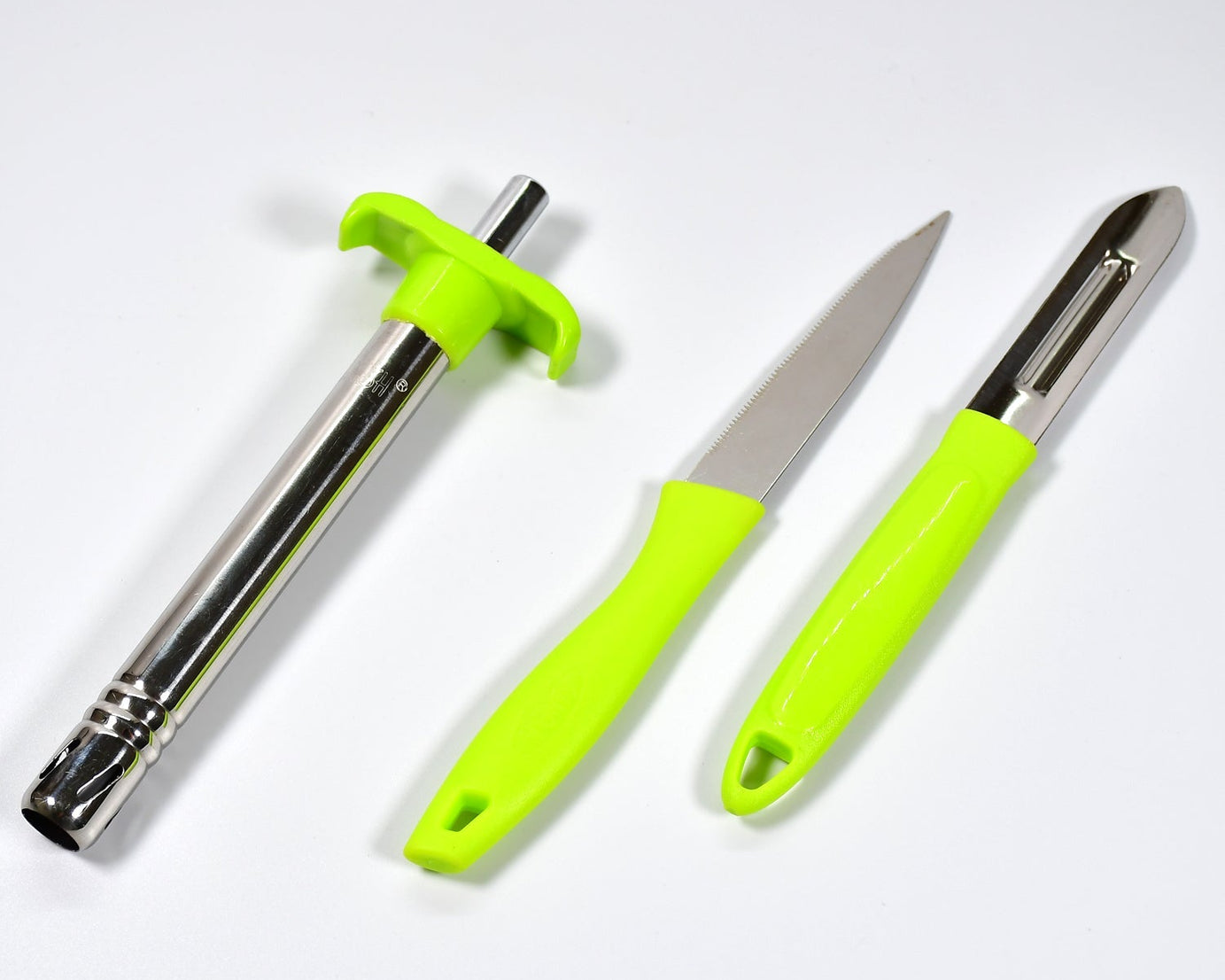Knife, peeler, and lighter combo set for kitchen use