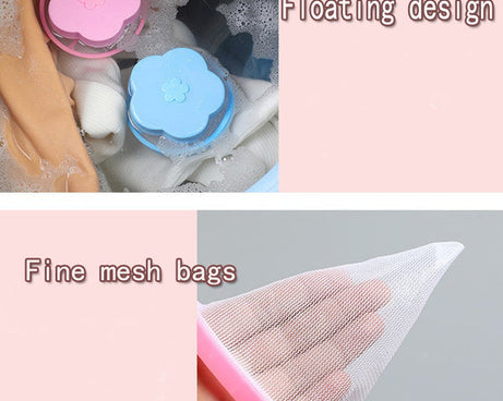 Pouch for filtering lint and hair from washing machine.