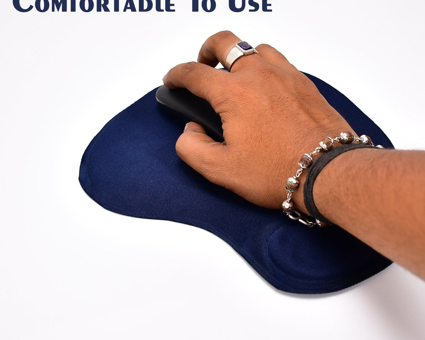 Ergonomic mouse pad with wrist rest, from above