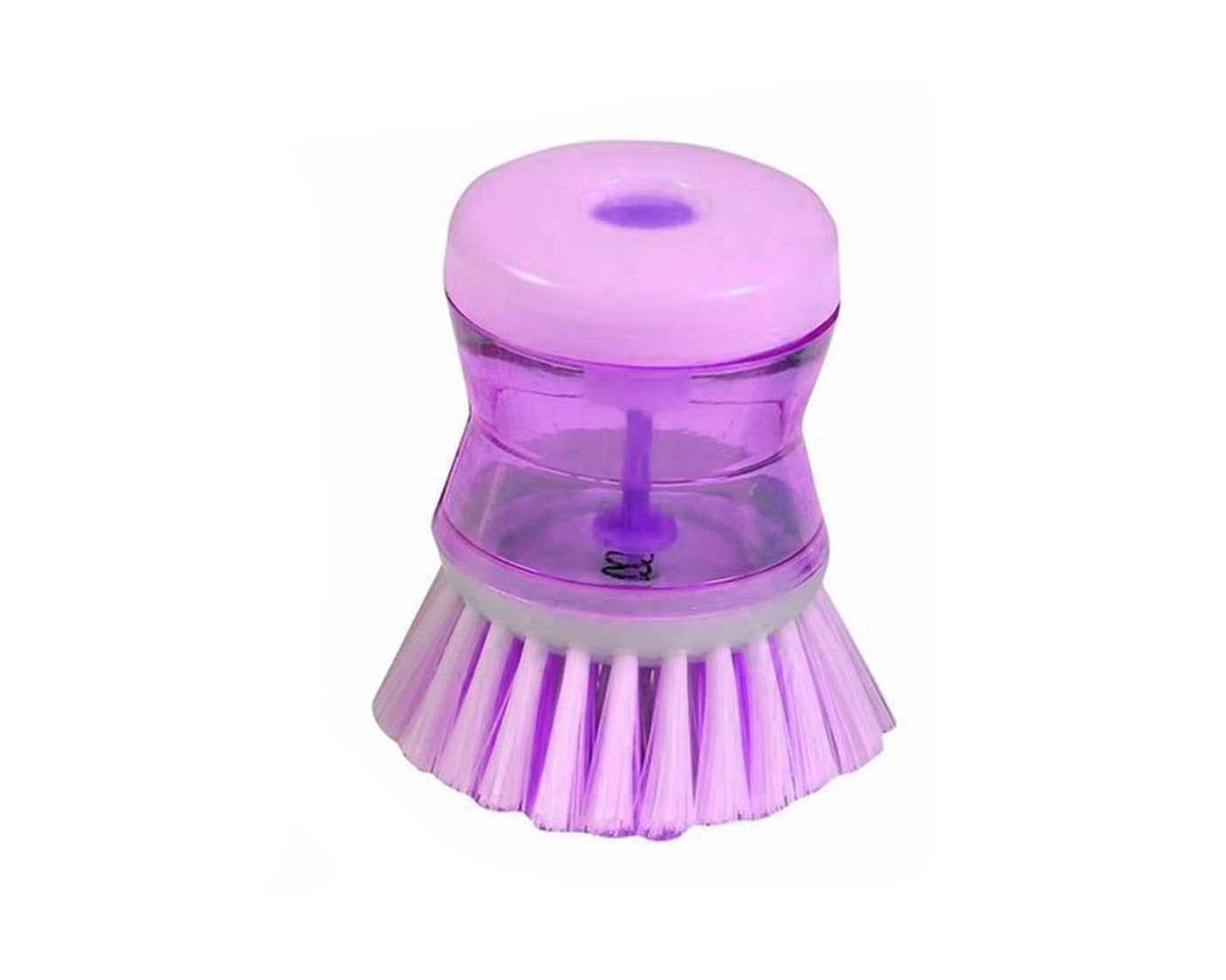 Handy cleaning brush with integrated soap dispenser for easy scrubbing