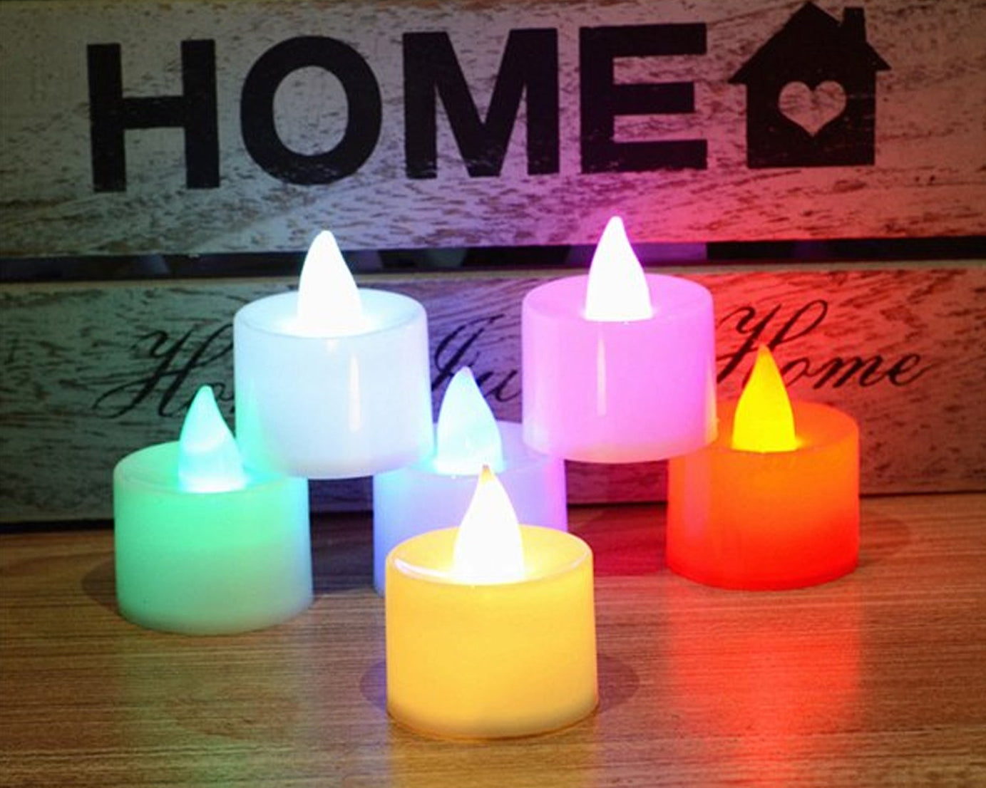 Decorative LED tealight candles, battery-operated for events