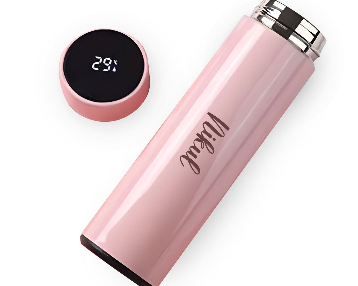 Customized/Personalized Stainless Steel Smart Water Bottle with Smart LCD Temperature Touch | Gifting Custom Name Water Bottle | Gifts for Boyfriend/Girlfriend/Employee | 500ML