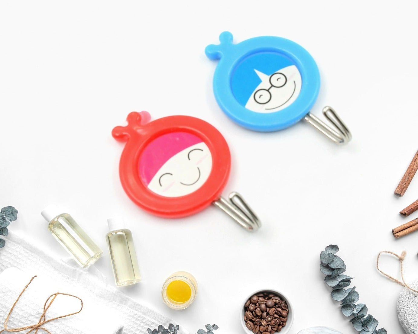 Multipurpose Self-Adhesive Hooks (2 Pc): Heavy Duty, Waterproof, Bathroom, Kitchen