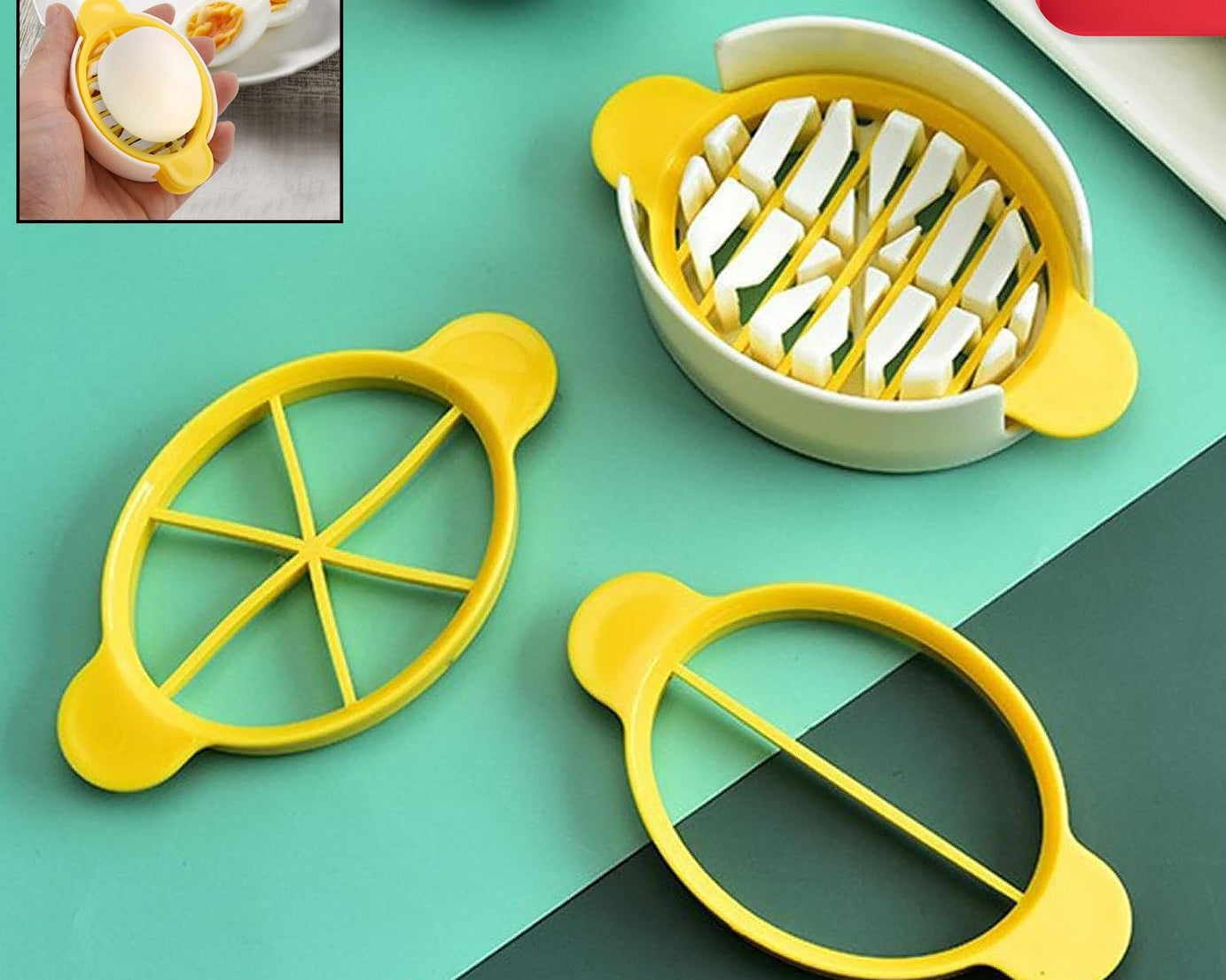 Egg Slicer, 3 in 1 Boiled Egg Slicer, Egg Slicer, Preserved Egg Slicer, Home Restaurant Kitchen Tool (1 Pc)