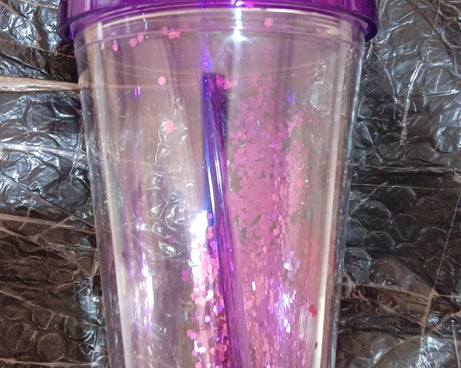 High Quality Plastic Creative Cold Drink Cup / Tumble, Reusable Tea Coffee Tumbler with Lid and Straw, Double Wall Plastic Drinking Sport Bottle, Travel Tumbler (1 Pc / Mix Color)