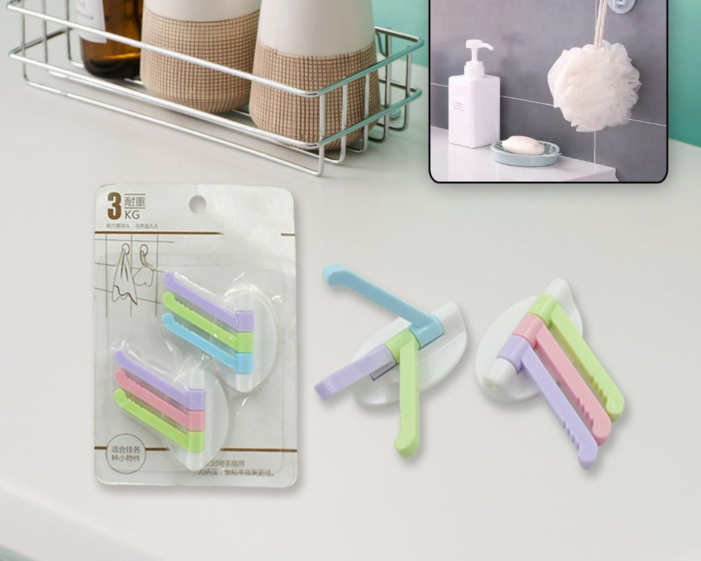 MULTIPURPOSE STRONG HOOK SELF-ADHESIVE HOOKS FOR WALL HEAVY PLASTIC HOOK, STICKY HOOK HOUSEHOLD FOR HOME , DECORATIVE HOOKS, BATHROOM & ALL TYPE WALL USE HOOK , SUITABLE FOR BATHROOM, KITCHEN, OFFICE