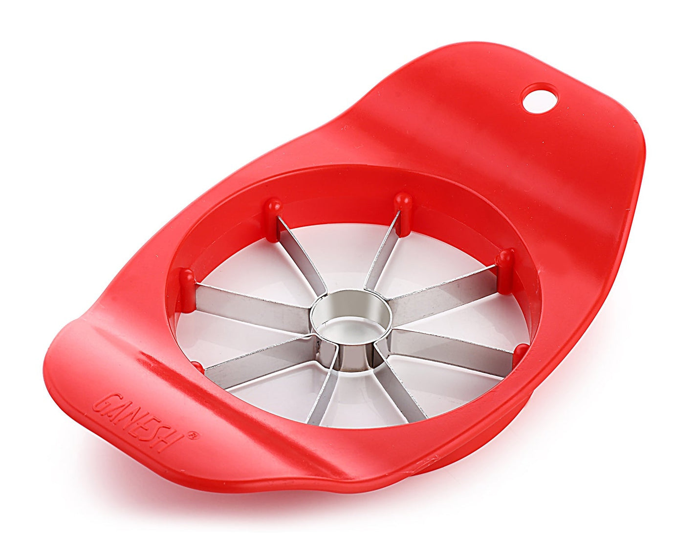 Ganesh plastic and stainless steel apple cutter, colors may vary.