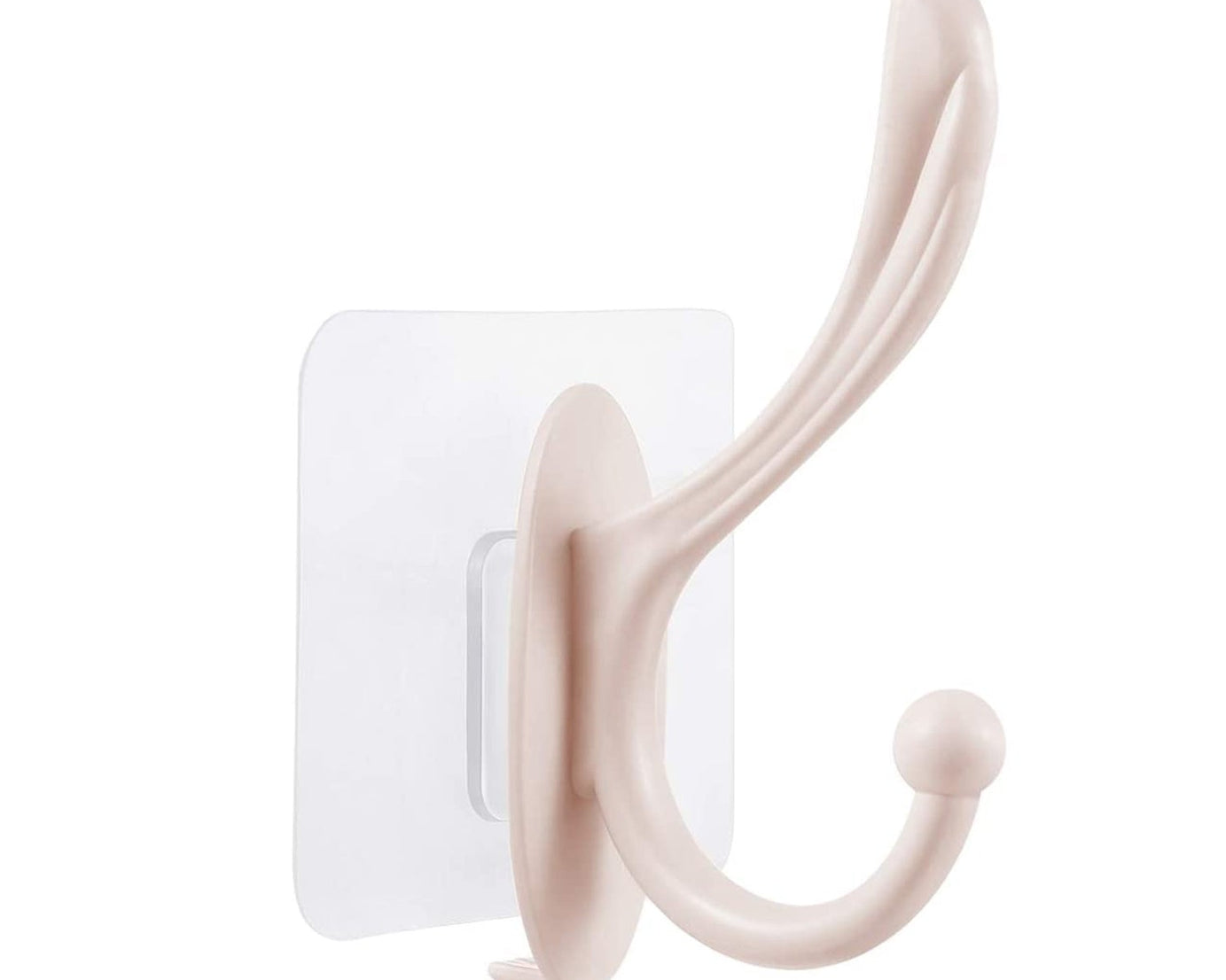 Easy-to-install self-adhesive wall hook, plastic.